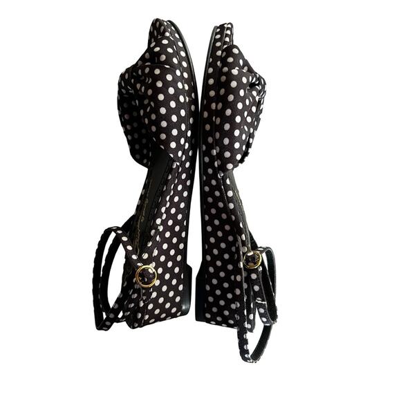 NEW Alice + Olivia Polka Dot Low Wedge Strappy Sandals Sz 39 - Picture 4 of 11